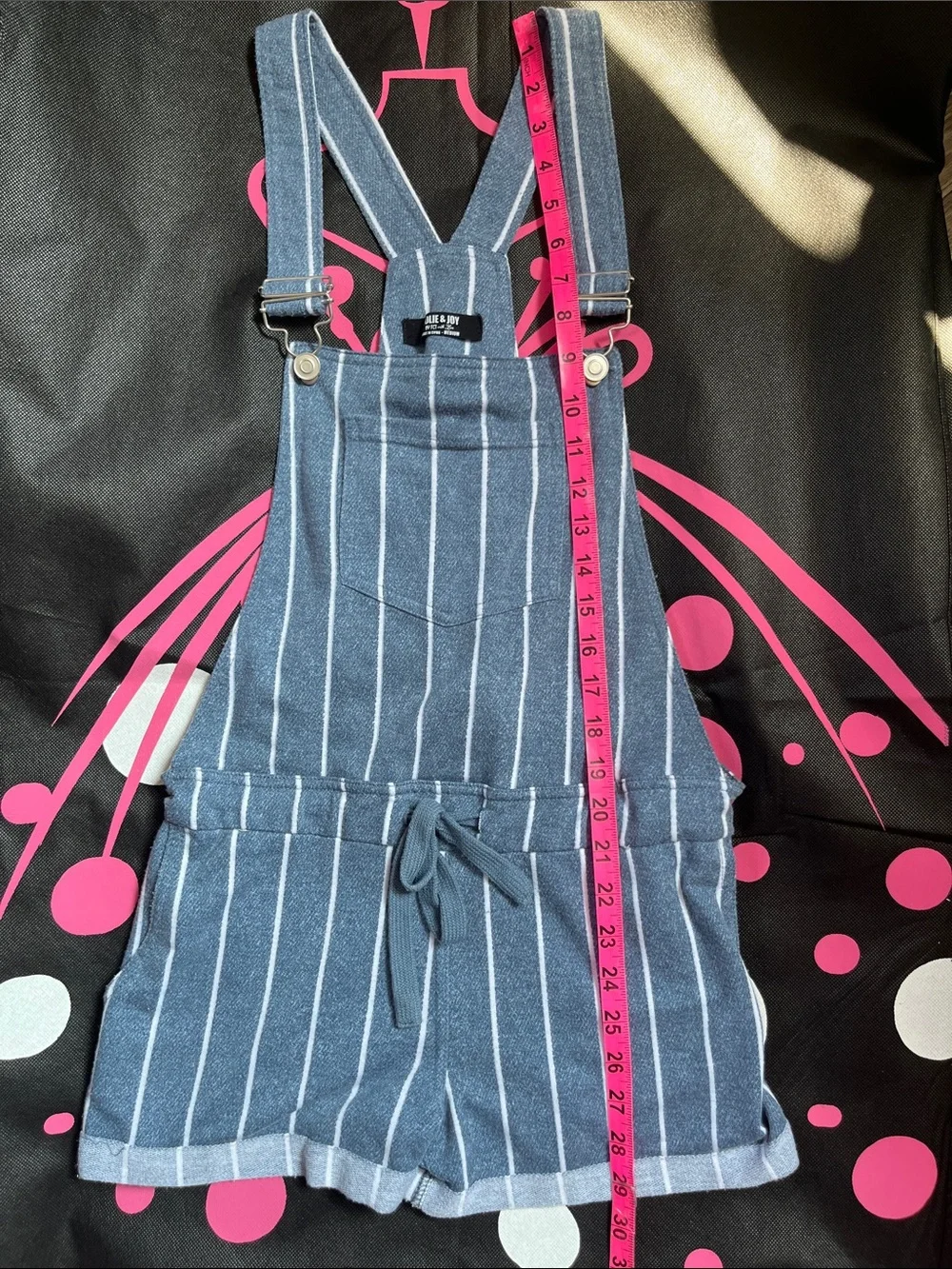 Women’s stripe soft feel jean look style bibs MEDIUM